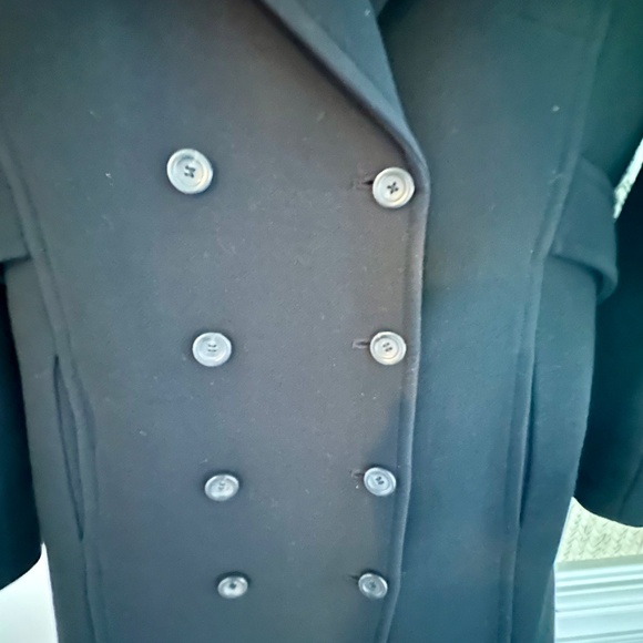 Womens J Crew Black 3/4 length Peacoat- Size 8 - Picture 5 of 6